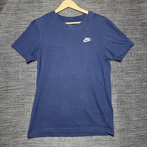 The Nike Tee mens T-Shirt S Blue Swoosh Swoosh Embroidered